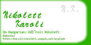 nikolett karoli business card